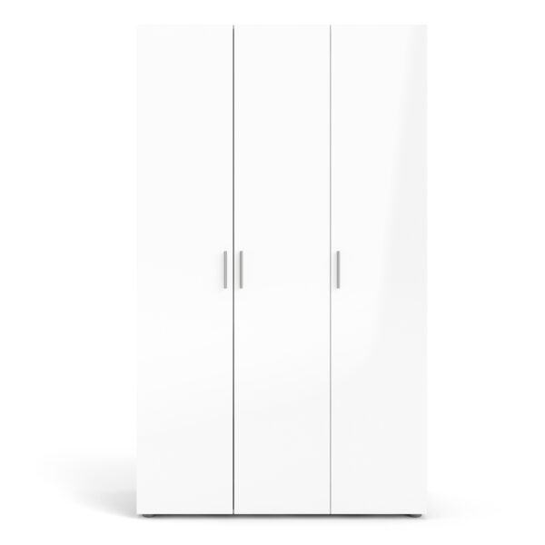 Rossi Wardrobe with 3 doors in Oak with White High Gloss
