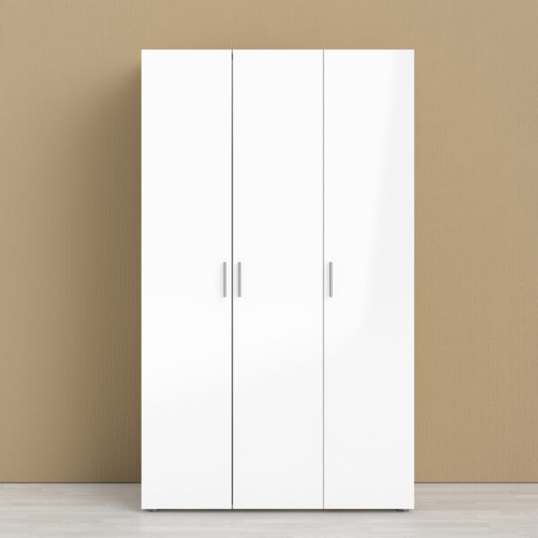 Rossi Wardrobe with 3 doors in Oak with White High Gloss