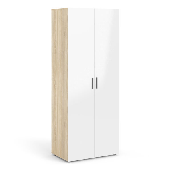 Rossi Wardrobe with 2 doors in Oak with White High Gloss