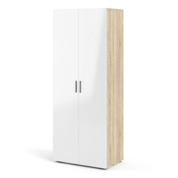 Rossi Wardrobe with 2 doors in Oak with White High Gloss