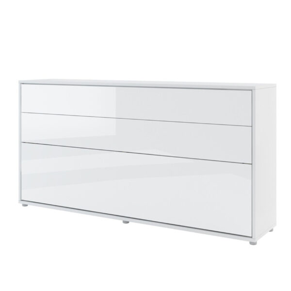 Horizontal Wall Bed Concept 90cm | White Gloss