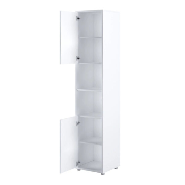 Tall Storage Cabinet for Vertical Wall Bed Concept | White Matt