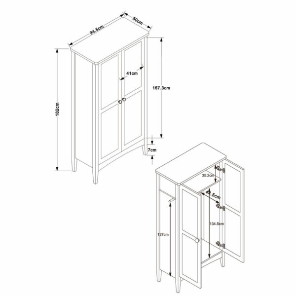 Saint Cloud 2 Door Wardrobe | Blue