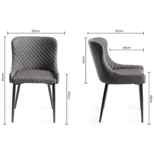 Calgary 4 Seater Dining Table & 4 Dark Grey Faux Leather Chairs