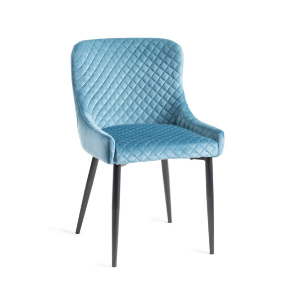 Calgary 6-8 Seat Extending Dining Table & 6 Petrol Blue Velvet Fabric Chairs | 190 - 240cm