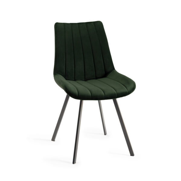 Calgary 6-8 Seat Extending Dining Table & 6 Green Velvet Fabric Chairs | 190 - 240cm