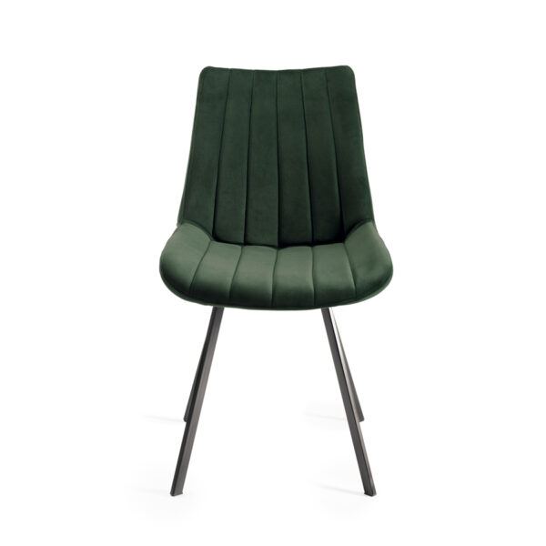 Calgary 6-8 Seat Extending Dining Table & 6 Green Velvet Fabric Chairs | 190 - 240cm