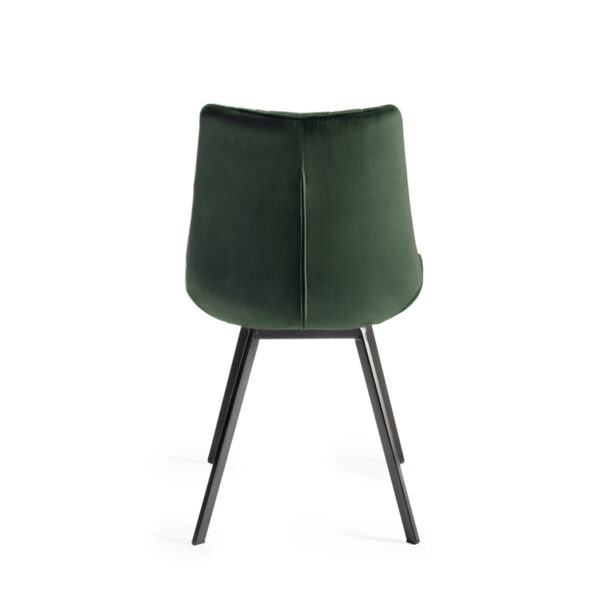 Calgary 6-8 Seat Extending Dining Table & 6 Green Velvet Fabric Chairs | 190 - 240cm