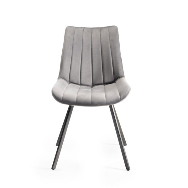 Calgary 4 Seater Dining Table & 4 Grey Velvet Fabric Chairs