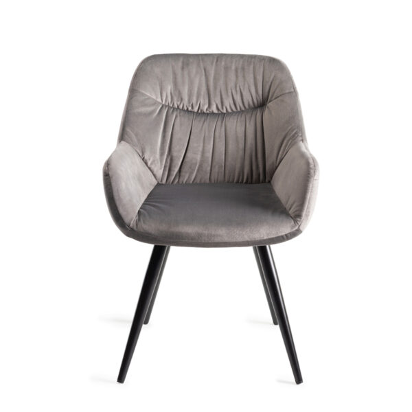 Calgary 4 Seater Dining Table & 4 Grey Velvet Fabric Chairs