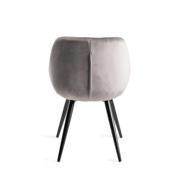 Calgary 4 Seater Dining Table & 4 Grey Velvet Fabric Chairs