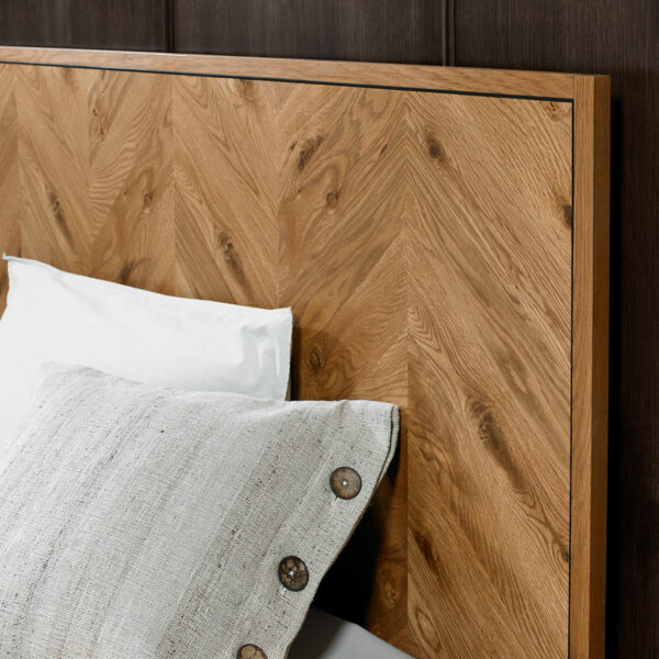 Lambourne Rustic Oak Panel King Size Bedstead