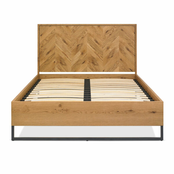 Lambourne Rustic Oak Panel King Size Bedstead