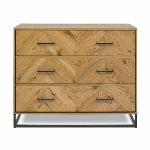 Lambourne Rustic Oak 3 Drawer Chest