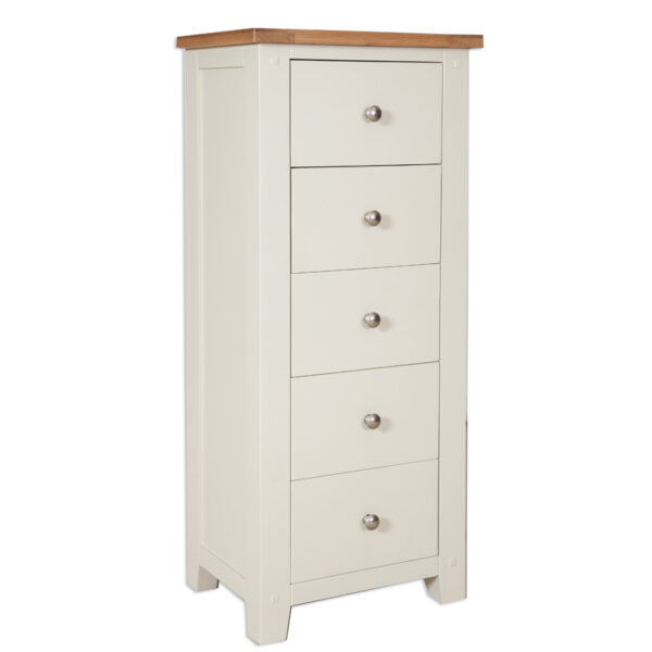 Norfolk Ivory 5 Drawer Tall Chest