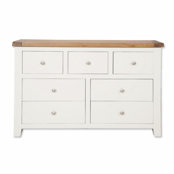 Norfolk White 7 Drawer Wide Chest