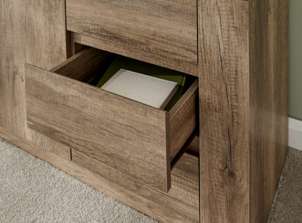 Valley Oak Sideboard 1 Door 3 Drawer | Self Assembly