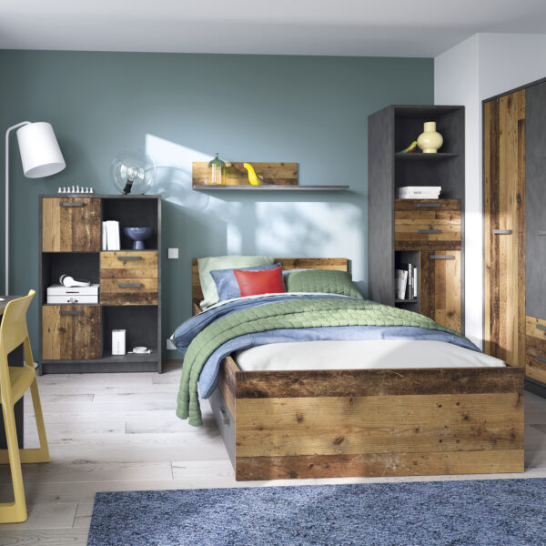 Ingles Underbed Drawer | Walnut and Dark Matera Grey | Self Assembly