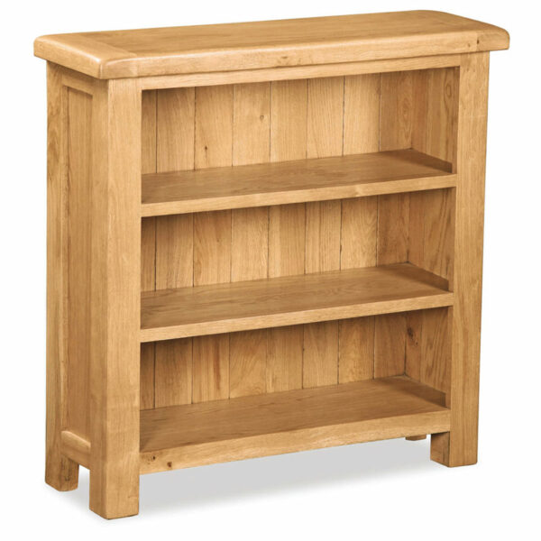 Salisbury Rustic Oak Low Bookcase | Wax Finish