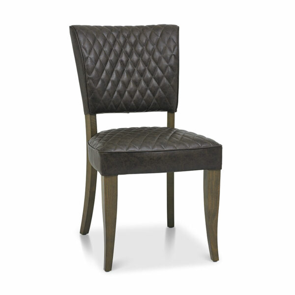 Black Watford Fumed Oak Upholstered Pair of Upholstered Chairs | Old West Vintage
