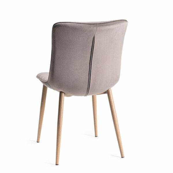 Eriksen Pair of Grey Velvet Fabric Chairs with Grey Rustic Oak Effect Legs