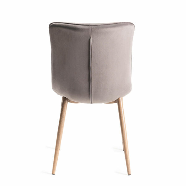 Eriksen Pair of Grey Velvet Fabric Chairs with Grey Rustic Oak Effect Legs