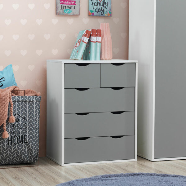 Trent 3 Piece Bedroom Set | Grey | White | Self Assembly