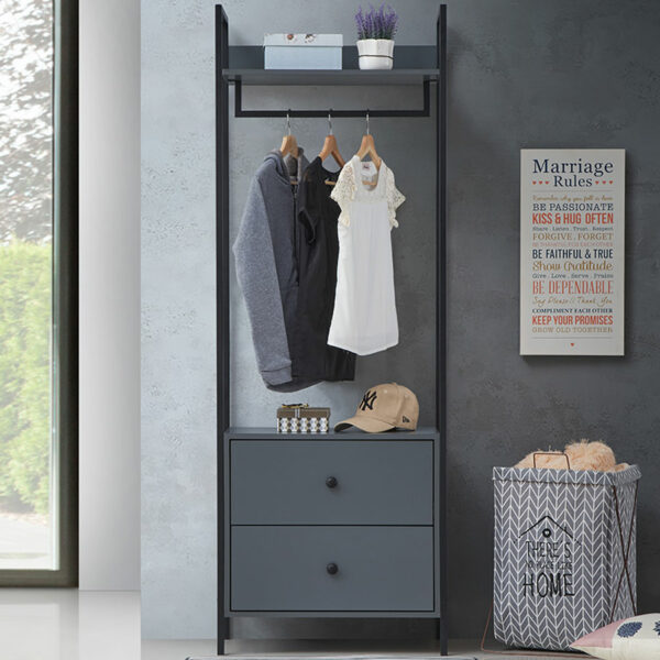 Mersey 4 Piece Bedroom Furniture Set | Dark Grey | Self Assembly