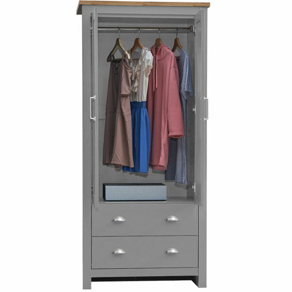 Leigh Grey 3 Piece Bedroom Furniture Set | Grey | Self Assembly