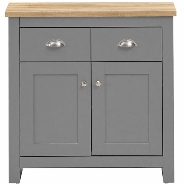 Leigh Grey Sideboard with 2 Doors & 2 Drawers | Grey | Self Assembly