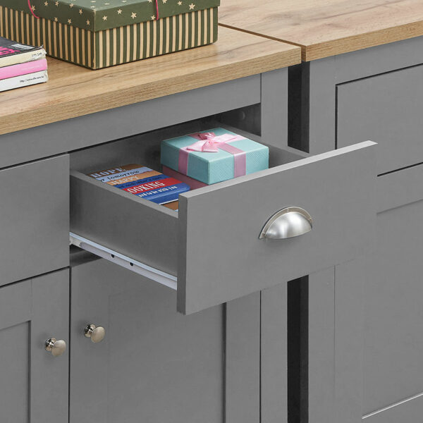 Leigh Grey Sideboard with 2 Doors & 2 Drawers | Grey | Self Assembly