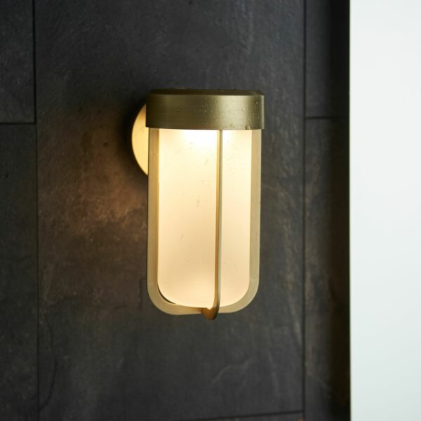 Alva Outdoor Wall Light | Frosted Brass