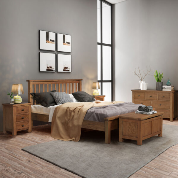 Wynyard Rustic Triple Wardrobe With 3 Drawers