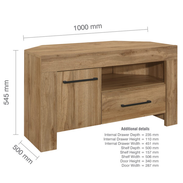 Bronx Corner TV Unit | Oak