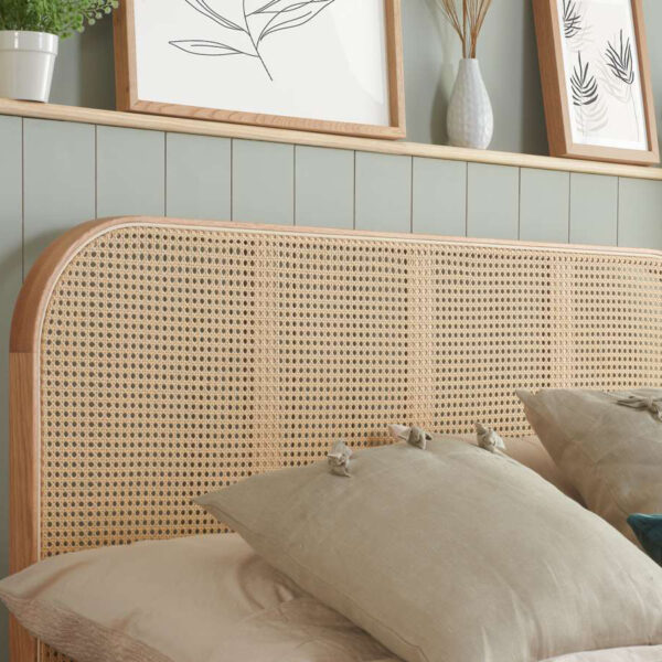 Margot King Rattan Bed | Oak