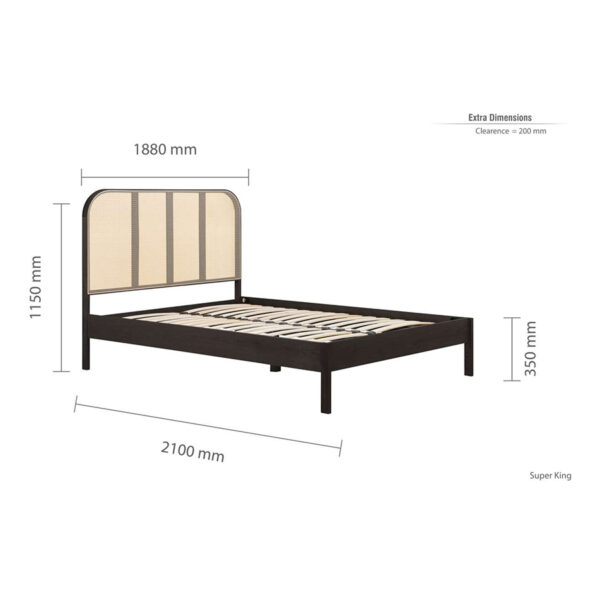 Margot Super King Rattan Bed | Black