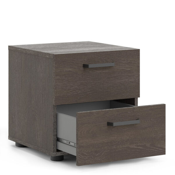 Quinn Nightstand 2 drawers Rovere Gessato Dark Oak | Bedside Table | Assembly Required | Clearance