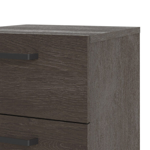 Quinn Nightstand 2 drawers Rovere Gessato Dark Oak | Bedside Table | Assembly Required | Clearance
