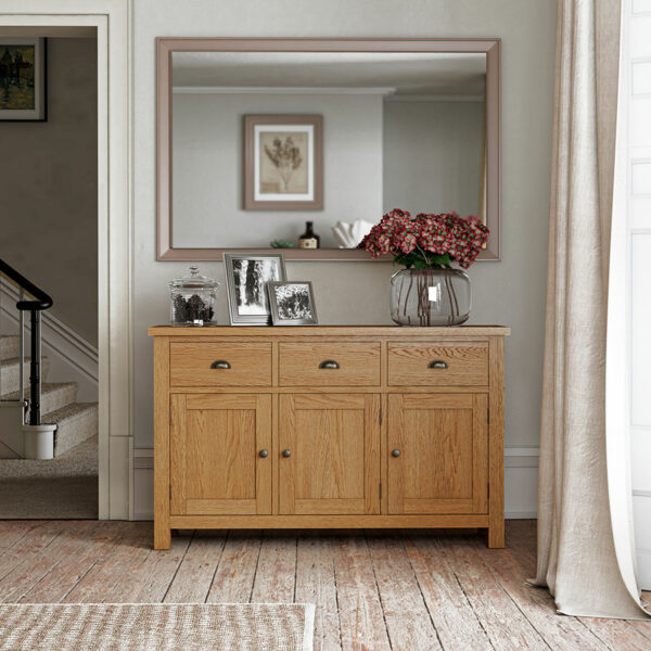 Ancroft Waxed Oak Large Sideboard | Fully Assembled