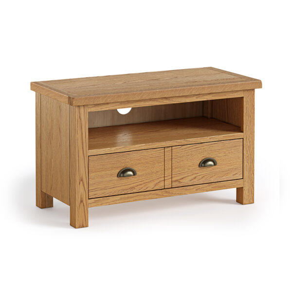 Ancroft Waxed Oak Small TV Unit | Fully Assembled
