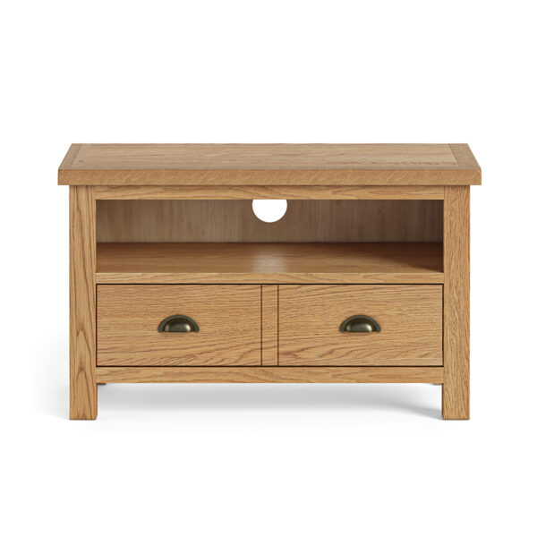 Ancroft Waxed Oak Small TV Unit | Fully Assembled