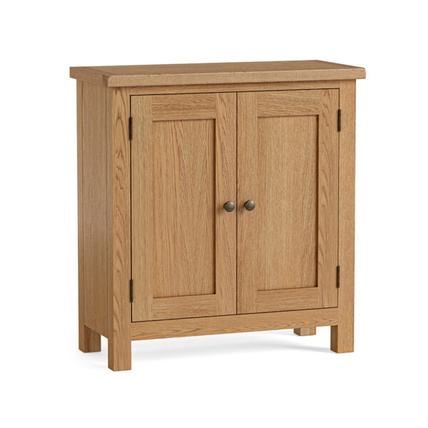 Ancroft Waxed Oak Small Cabinet 2 Doors | Fully Assembled