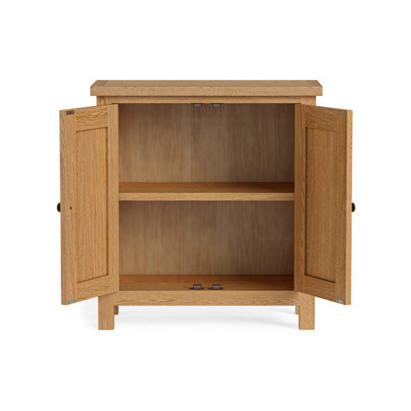 Ancroft Waxed Oak Small Cabinet 2 Doors | Fully Assembled