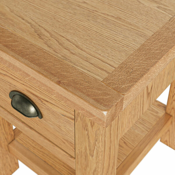 Ancroft Waxed Oak Lamp Table | Bedside Table | Fully Assembled