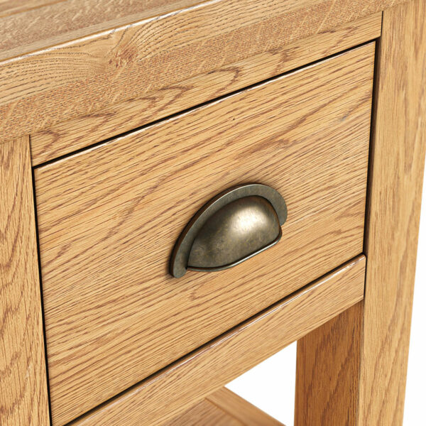Ancroft Waxed Oak Lamp Table | Bedside Table | Fully Assembled