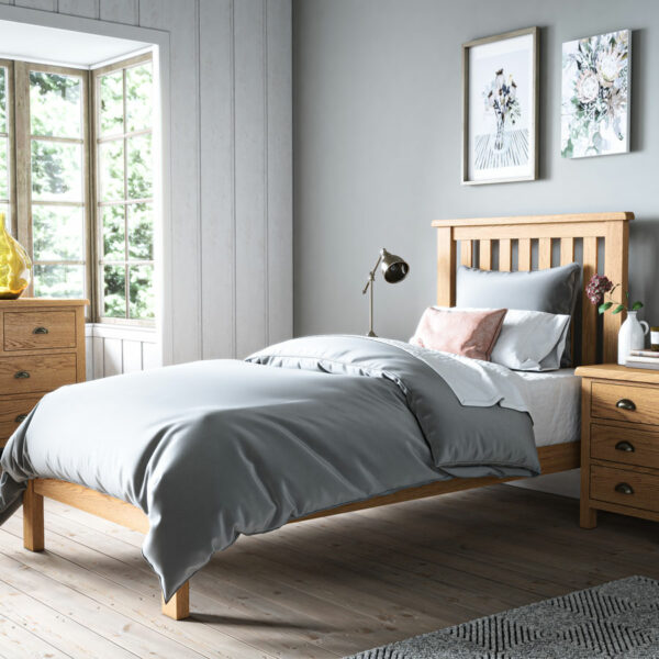 Ancroft Waxed Oak 4 Drawer Chest | Fully Assembled