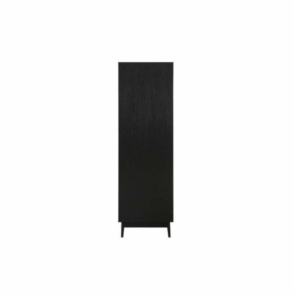 Chigwell 2 Door 1 Drawer Rattan Wardrobe Black | Assembly Required