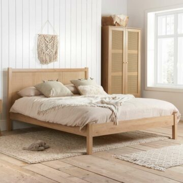 Chigwell 2 Drawer Rattan Bedside Oak