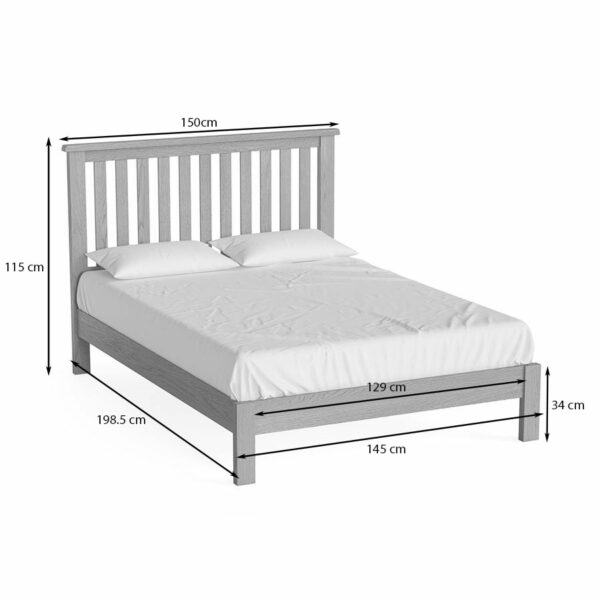 Langdale Grey Slatted Double Bed