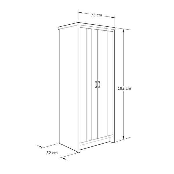 Fenway 2 Door Wardrobe | Assembly Required Grey